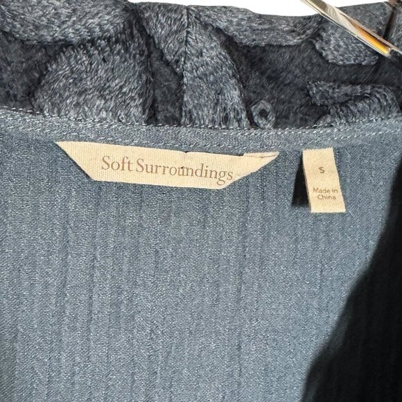 Soft Surroundings Ava Tunic top slate blue size lagenlook artsy pretty - Picture 5 of 9